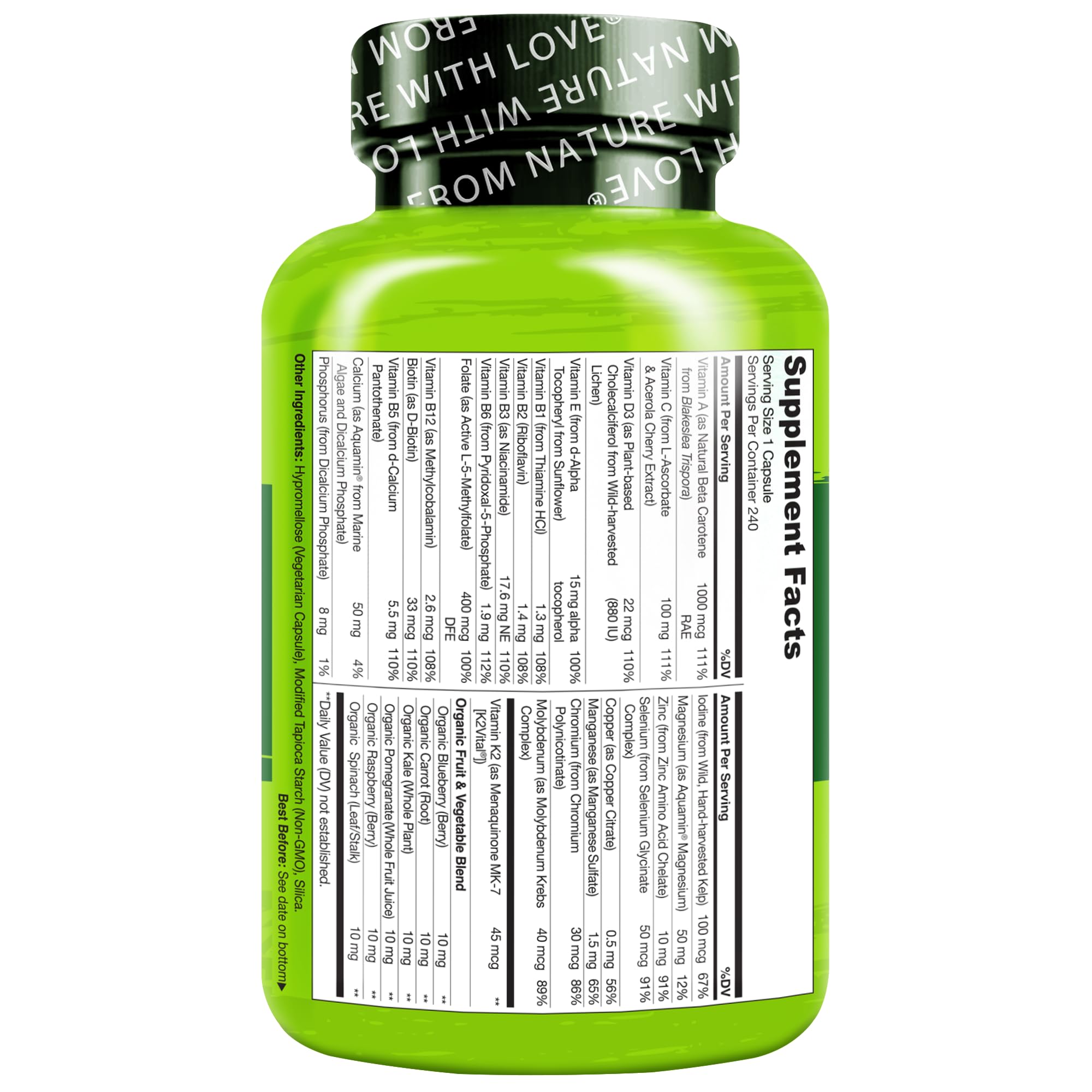 Formulación vegana, libre de soja y gluten, Naturelo para hombres.