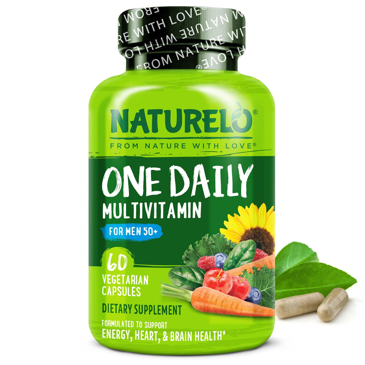 Naturelo Hombres 50+: cápsulas diarias para una nutrición completa.