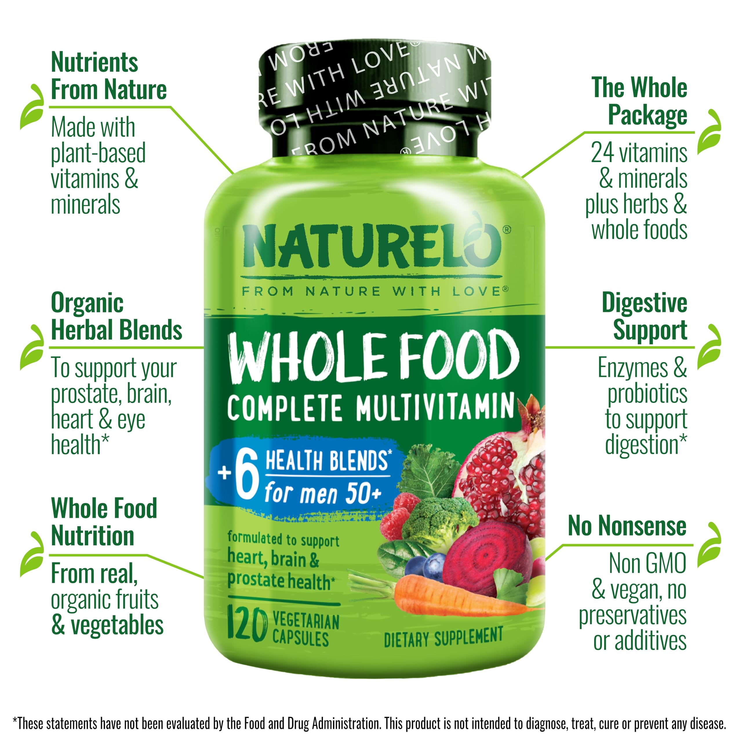Naturelo usa ingredientes a base de plantas para un perfil nutrimental integral.