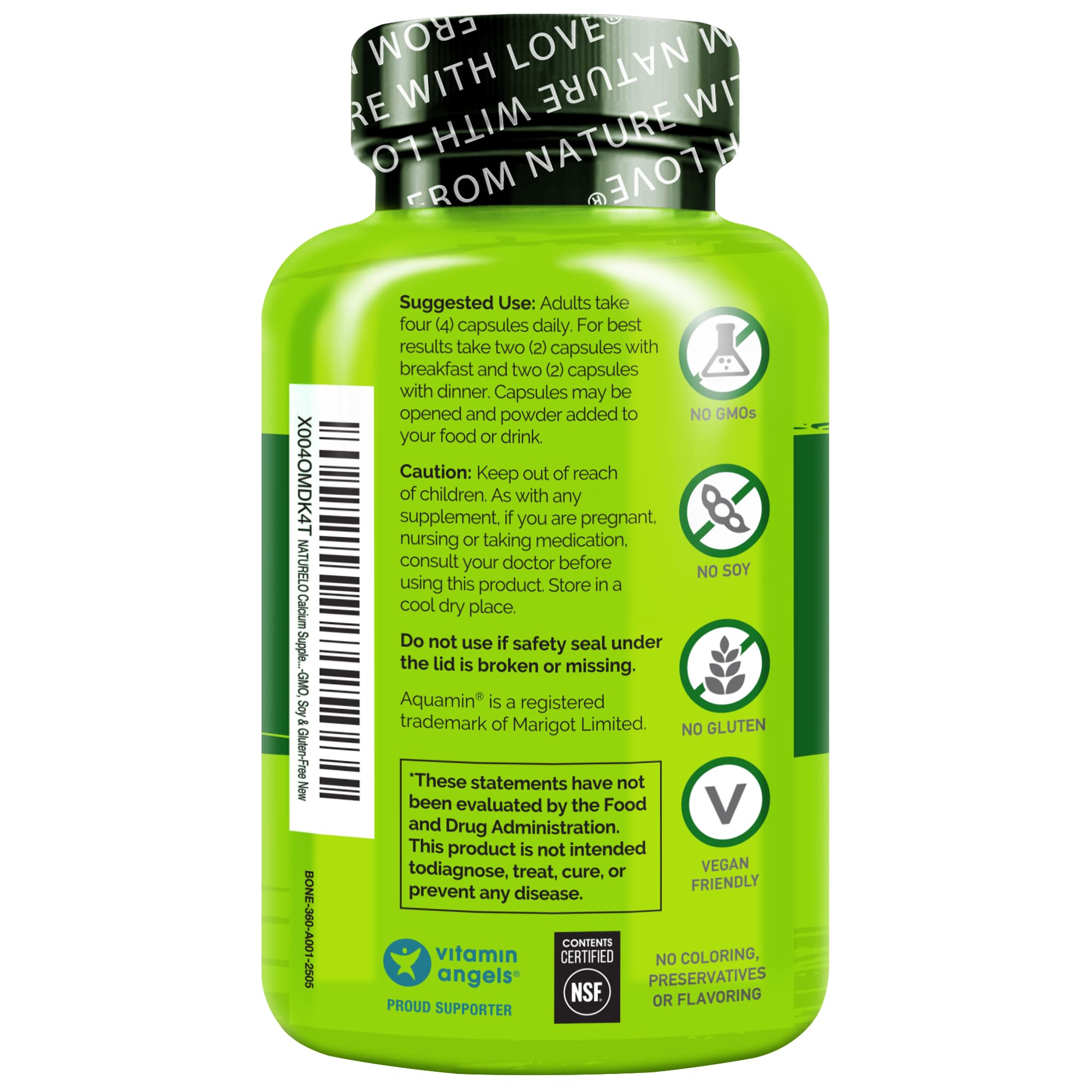 NATURELO libre de OGM, soja y gluten: opción apta para dietas.