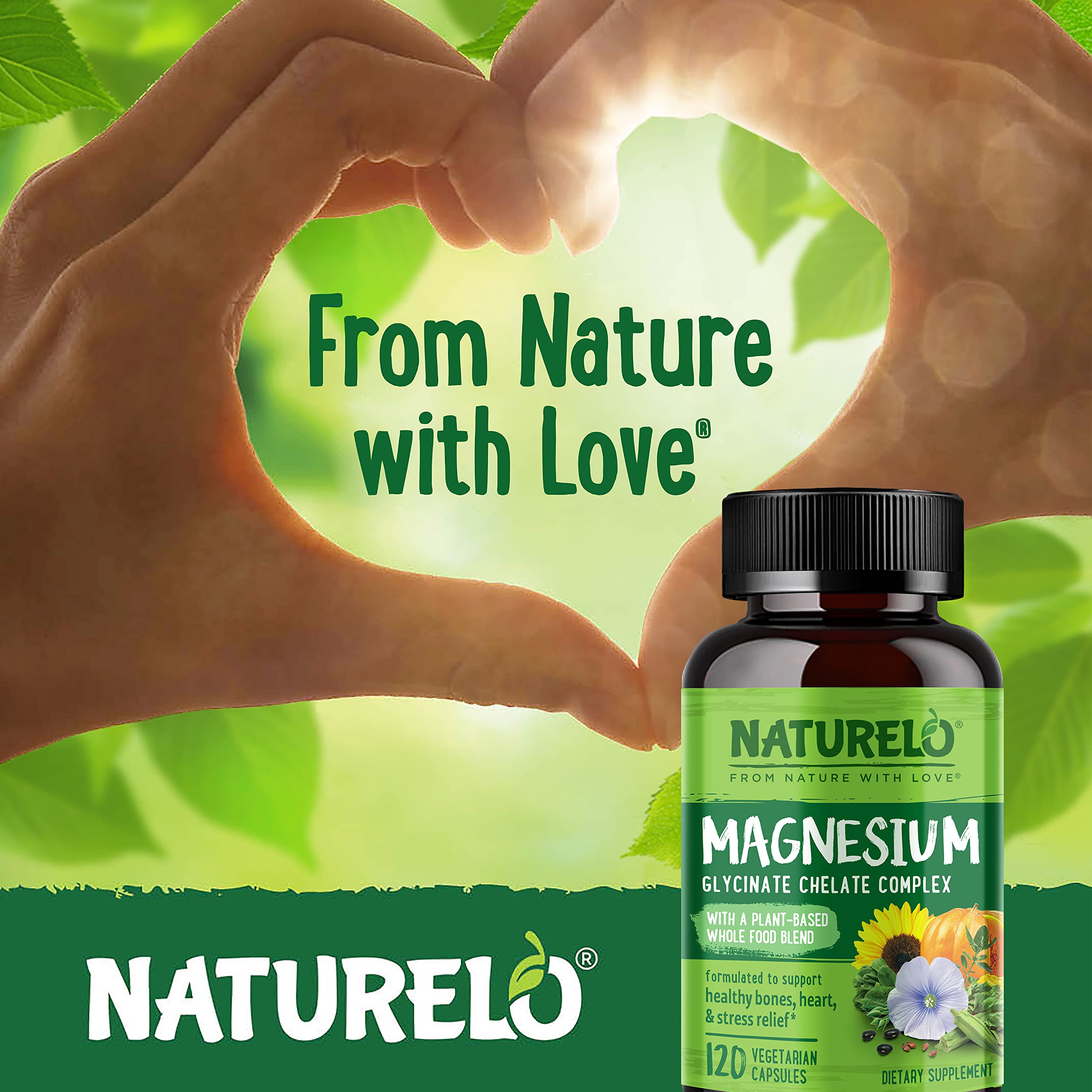 Semillas de girasol en Naturelo magnesio glicinato, opción vegana sin gluten