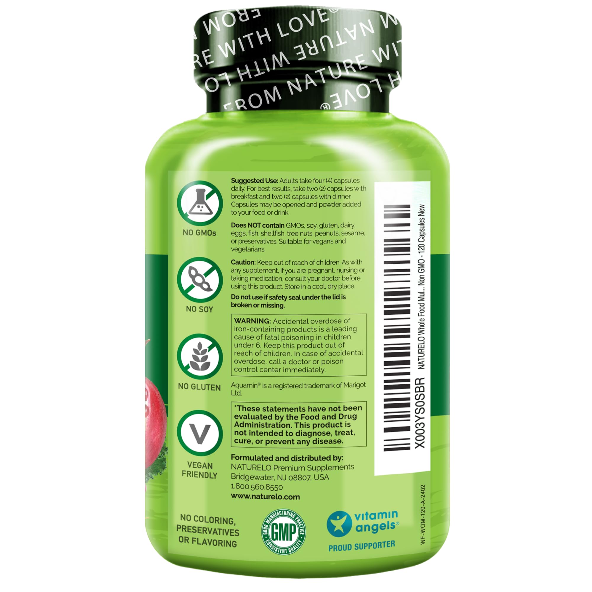 Naturelo Multivitaminas digestivo-probioticos: ayuda digestiva y absorción mejorada.
