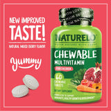 NATURELO tabletas masticables en empaque principal para la rutina diaria de los niños
