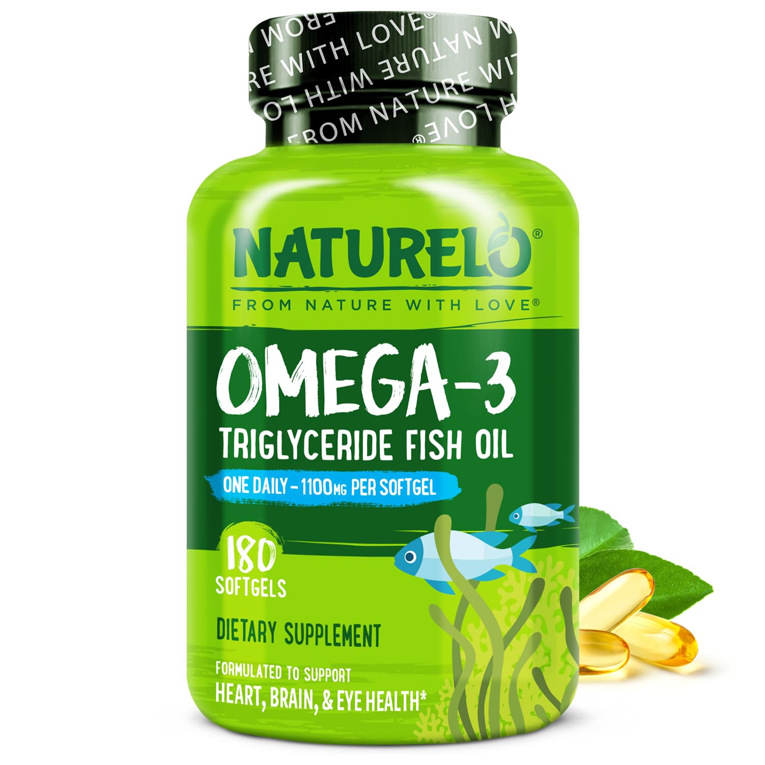 NATURELO Omega-3 sin regusto frasco limón para consumo diario