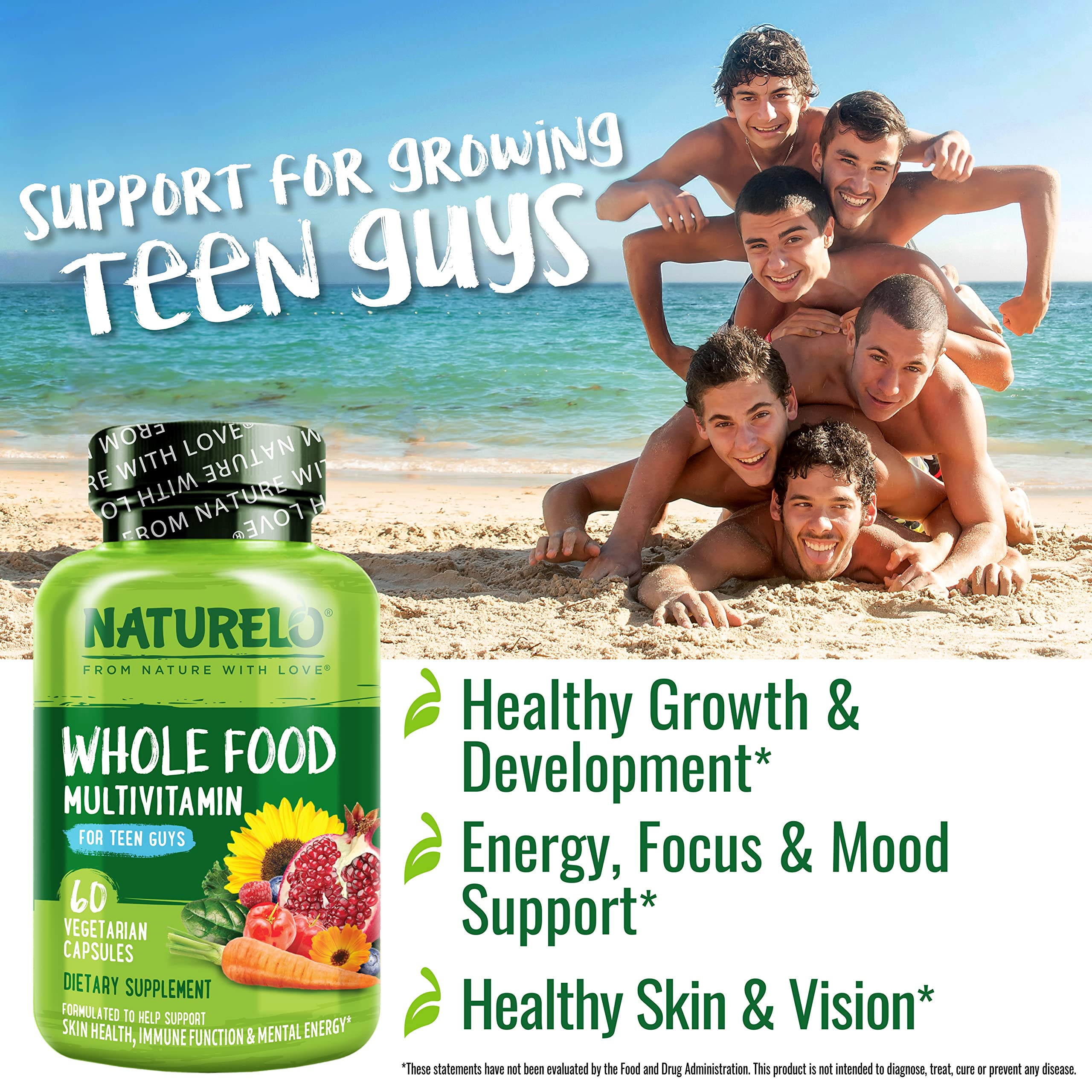 Paquete de dos frascos de NATURELO Teen Multivitamin para ahorro y continuidad.