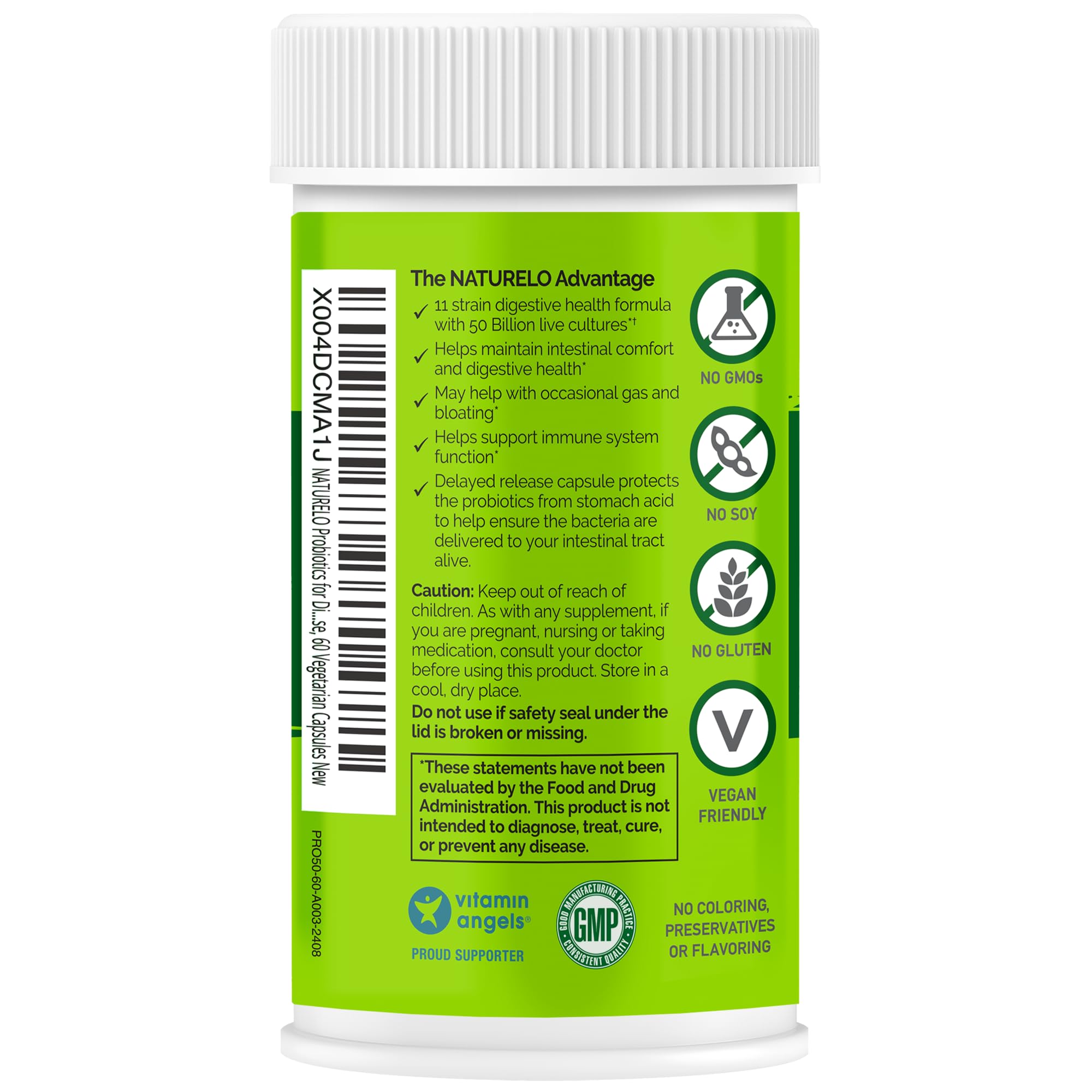 Naturelo probióticos para mujeres y hombres, apoyo diario.