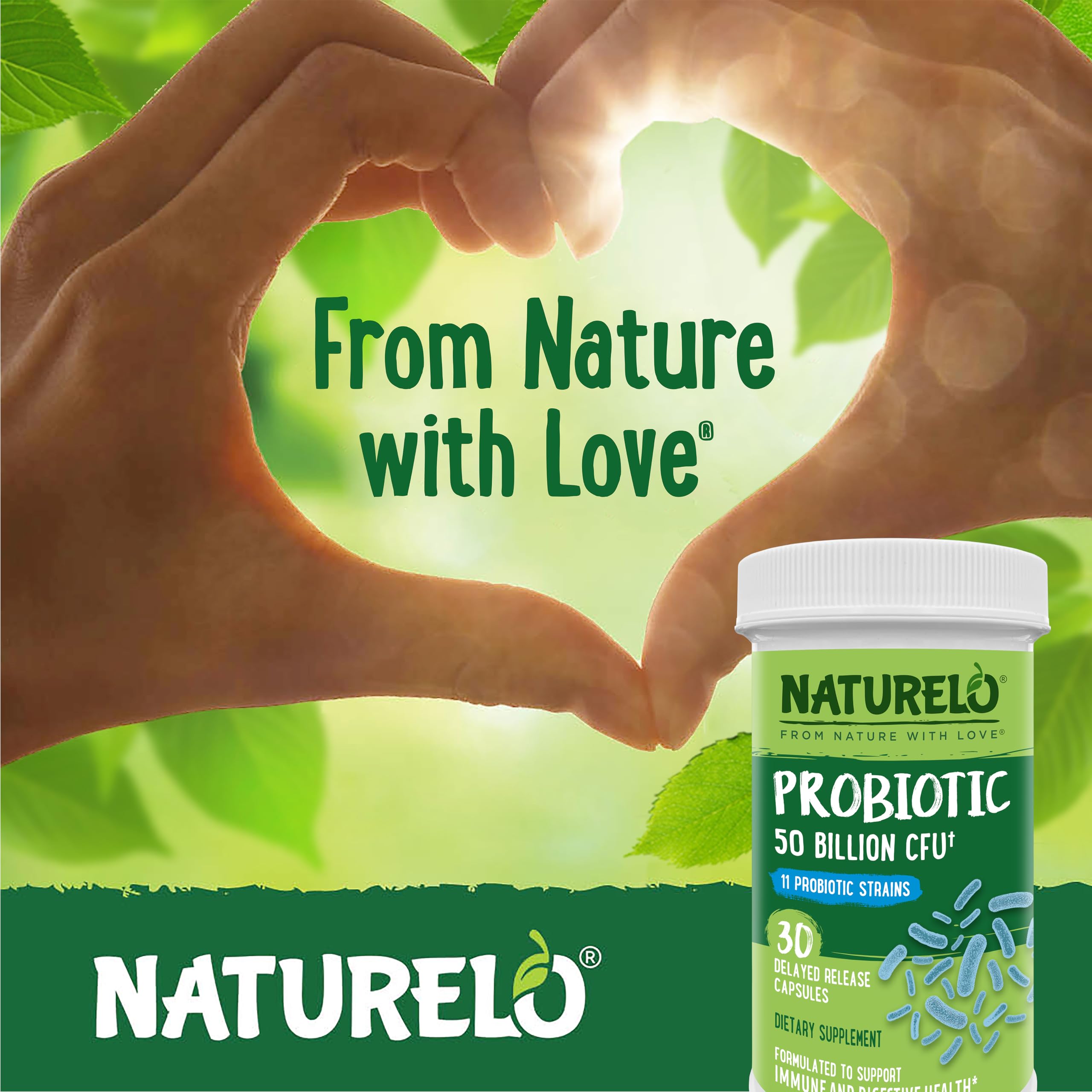 Naturelo Probióticos: caja vegana y sin gluten.