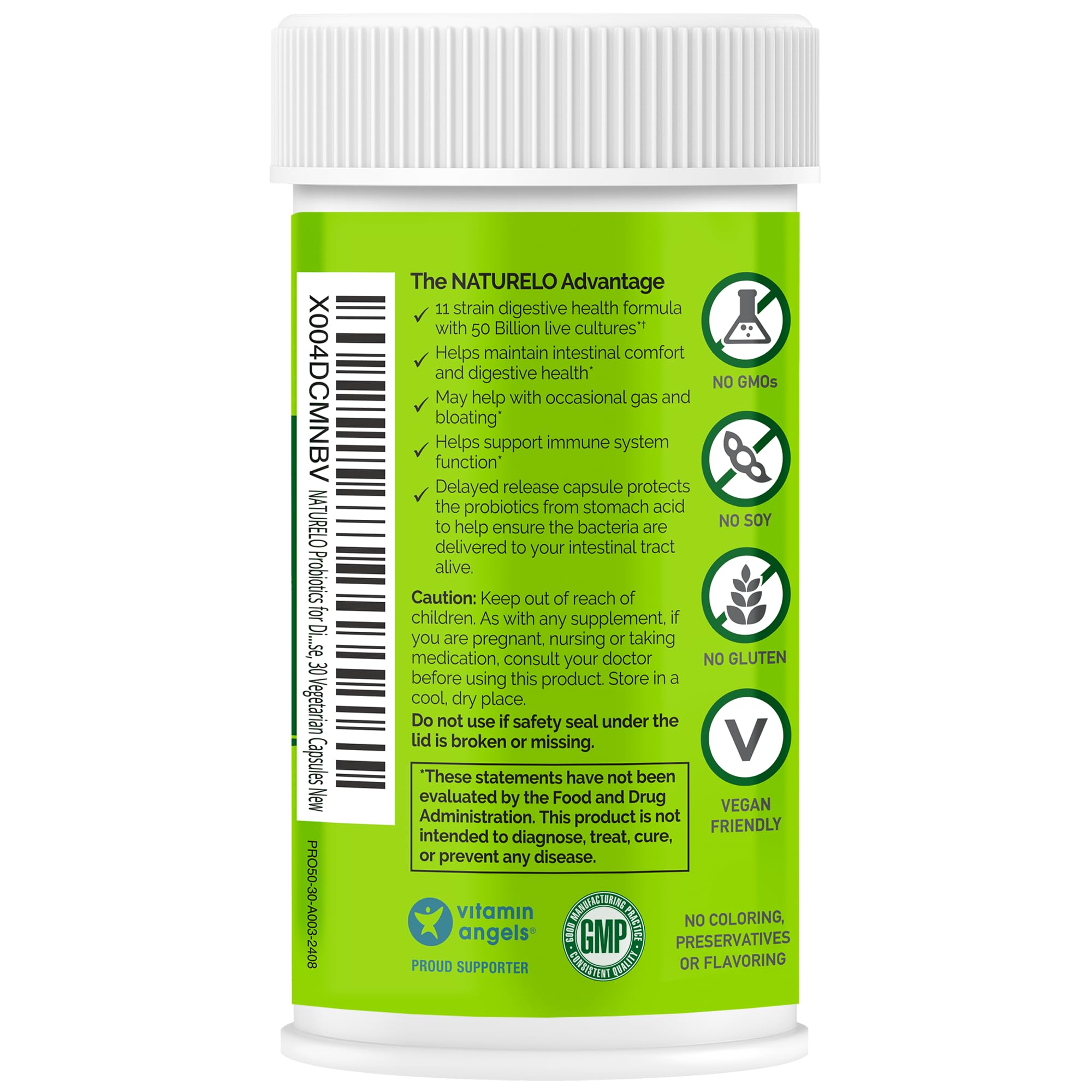 Naturelo Probióticos: cápsulas listas para uso diario en casa.