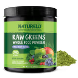 NATURELO Raw Greens en envase, ideal para iniciar el día con energía y nutrición