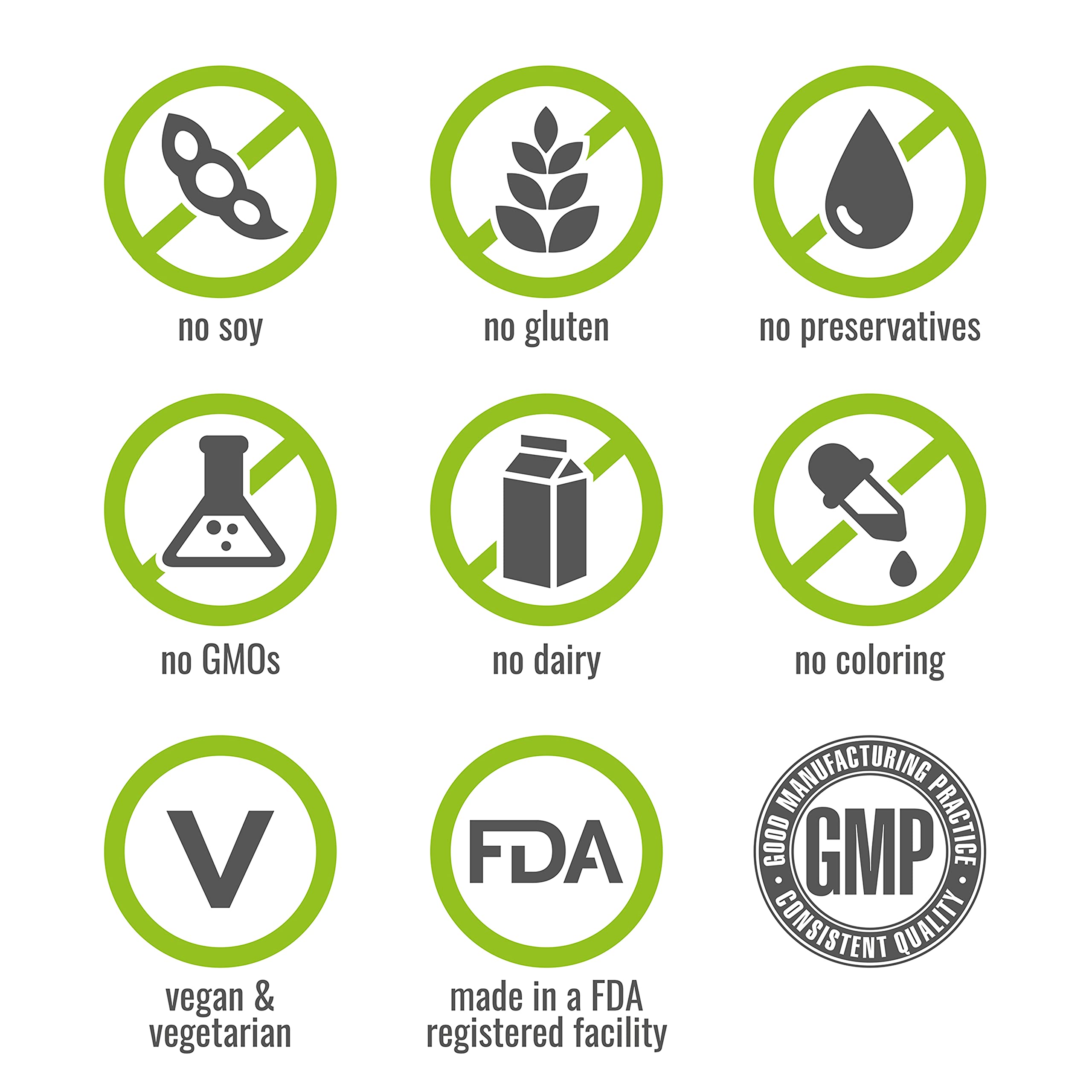 NATURELO B12 sin colorantes, gluten y soja, apto para veganos.