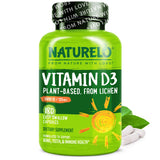 Naturelo Vitamina D 5000 IU cápsulas basadas en plantas para apoyo al sistema inmunológico