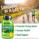 Naturelo Vitamina D 5000 IU uso diario para huesos y dientes saludables