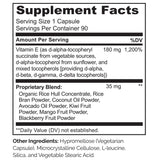 Naturelo Vitamina E: etiqueta clara en la botella con ingredientes naturales.