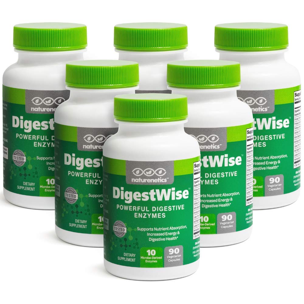 Naturenetics DigestWise: botella de cápsulas, apoyo digestivo tras comidas abundantes.