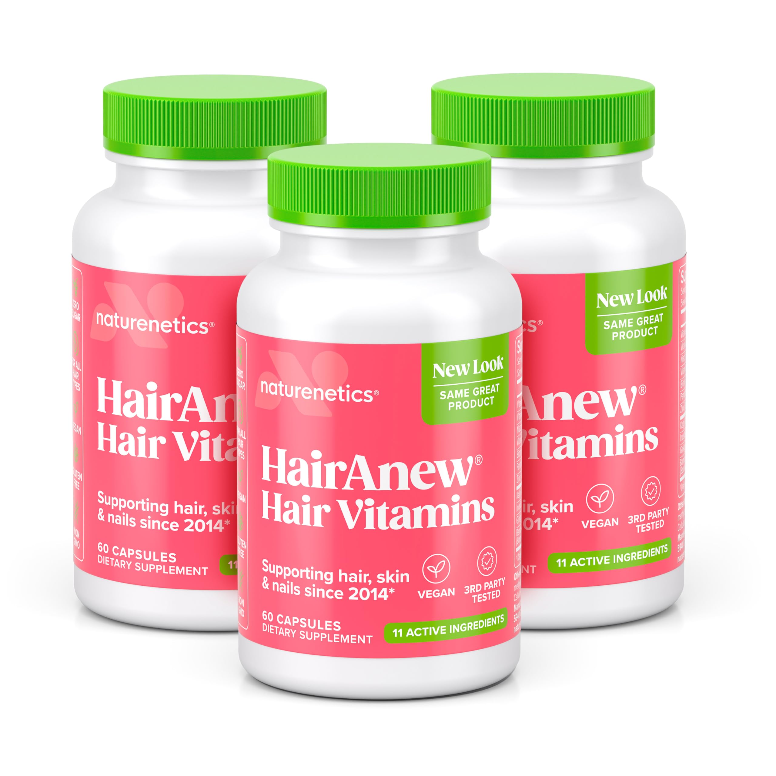 HairAnew de Naturenetics: cápsulas para apoyo diario del cabello.