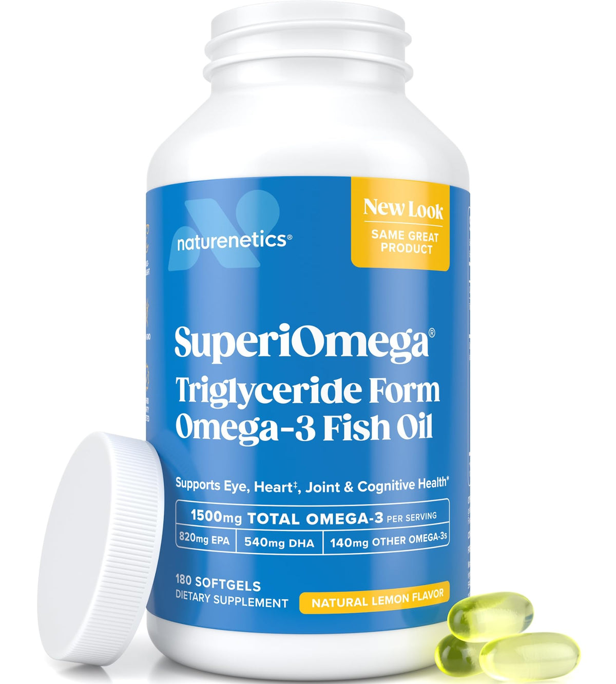 Naturenetics Omega-3 cápsulas sabor limón para una digestión suave.