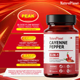 Etiqueta NaturePlanet Vascu Flow con sello EE. UU. y fórmula 8 en 1 para bienestar diario