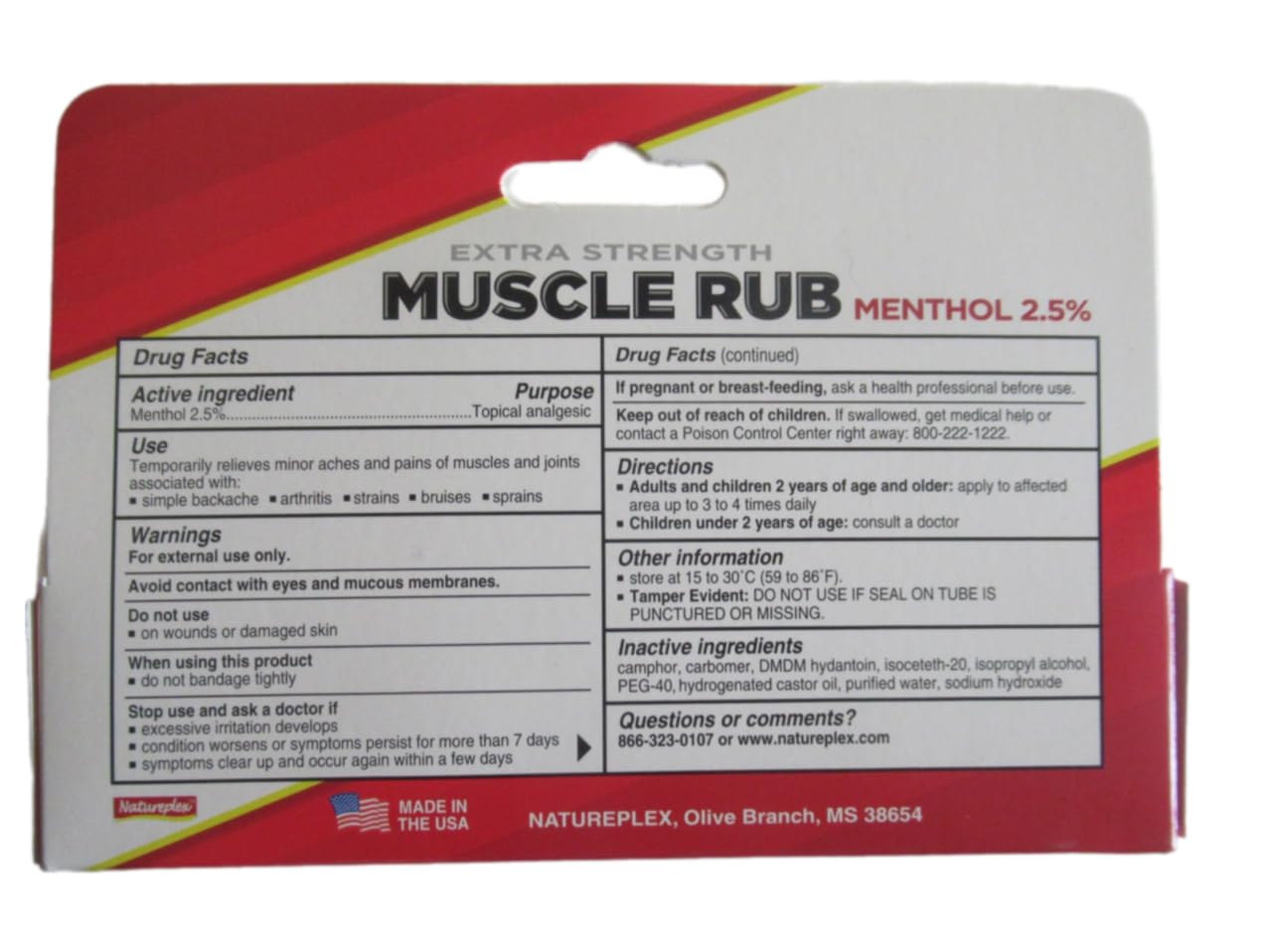 Natureplex envase de 1.5 onzas, gel terapéutico para uso diario en hombros y espalda.