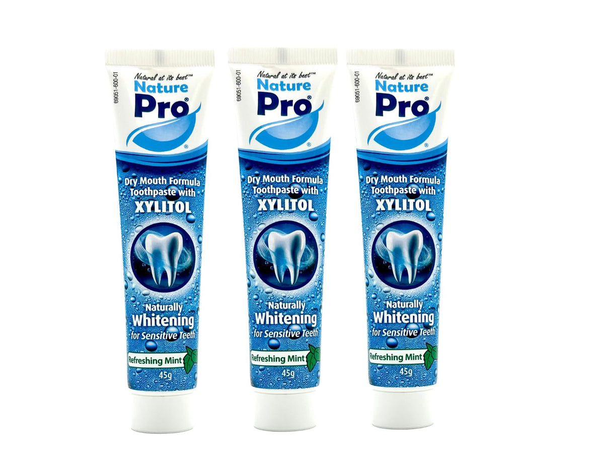  NaturePro pasta dental para sequedad bucal con xilitol, comodidad potencial. 