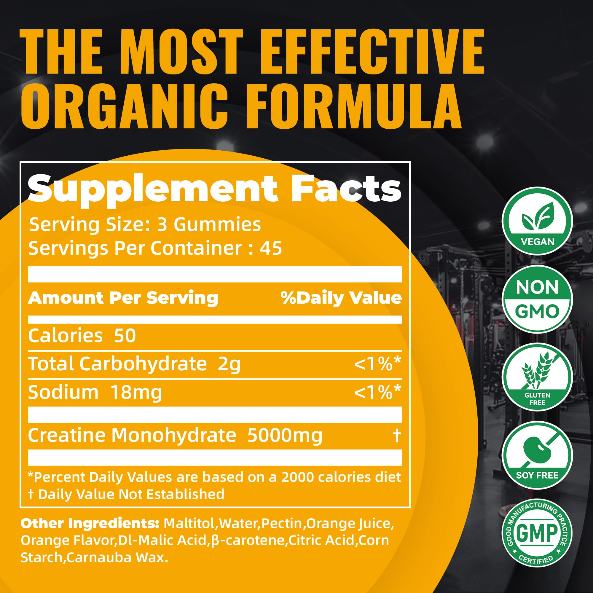Sabor naranja de Natures Aid Creatina Gominolas para energía