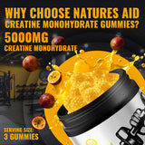 Gomitas de creatina monohidratada Natures Aid para uso diario y conveniencia