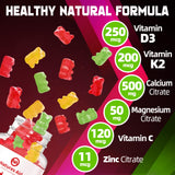 Etiqueta de Natures Aid gominolas D3K2: ingredientes clave para absorción