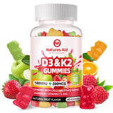 Natures Aid gominolas D3K2 sin azúcar frente: apoyo diario para huesos y dientes