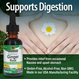 Nature's Answer etiqueta vegano, libre de OGM y sin gluten.