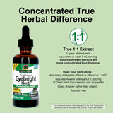 Nature's Answer Eyebright, integridad herbal garantizada, calidad constante de planta a botella.