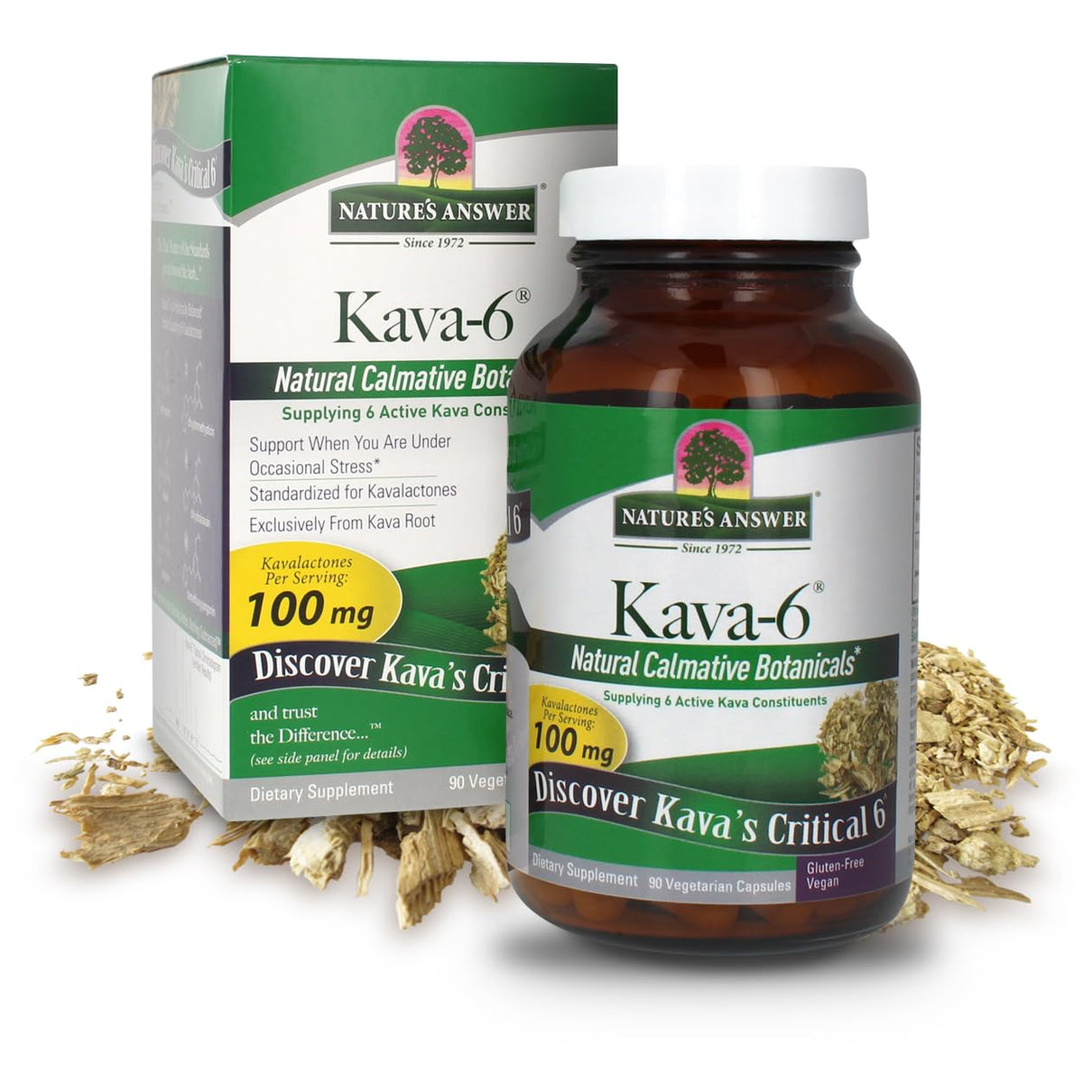 Nature's Answer Kava cápsulas de raíz para apoyo calmante diario