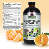 Nature's Answer Liquid Vitamin B-Complex, envase sin gluten y sin benzoato.