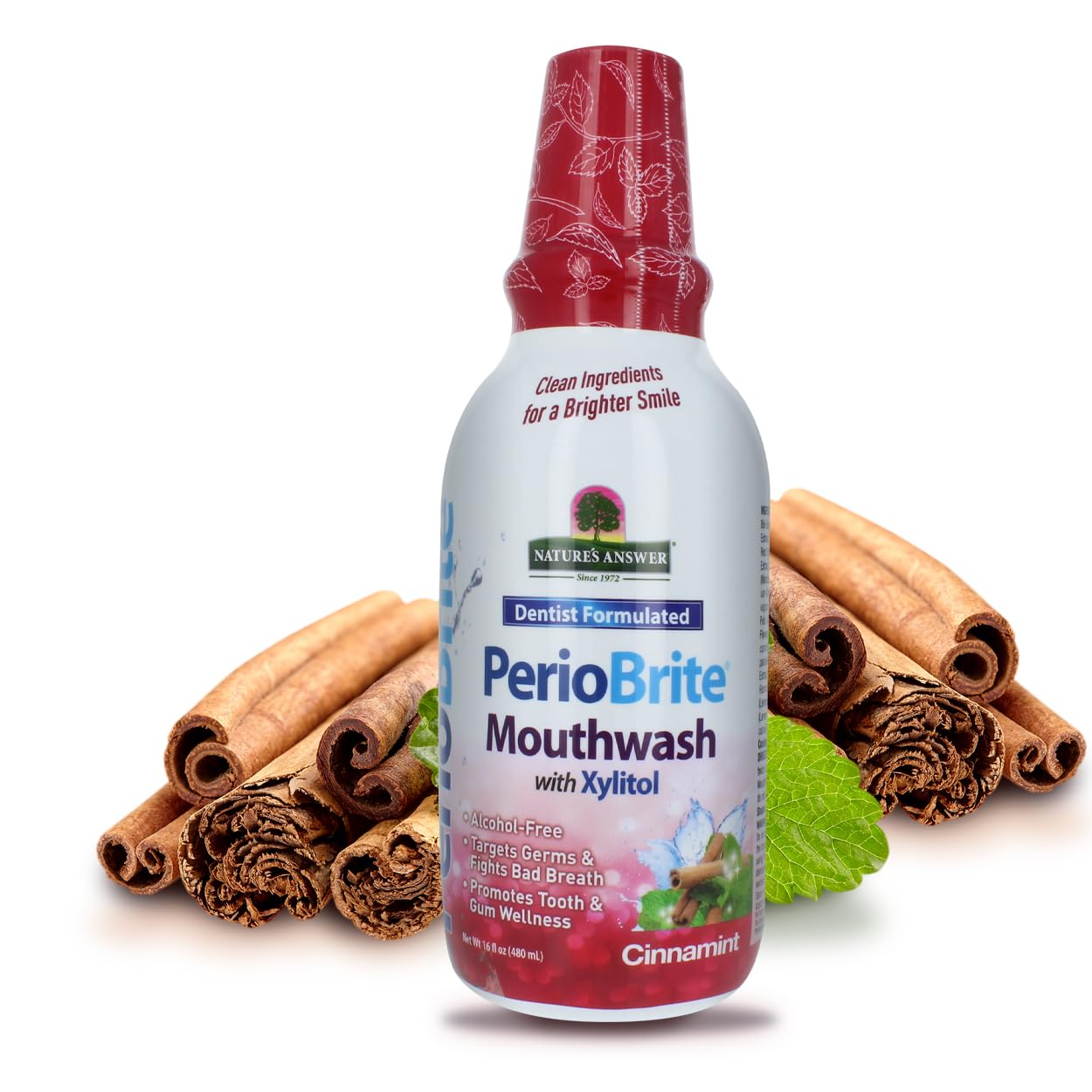 PerioBrite Nature’s Answer Cinnamint: enjuague bucal para aliento fresco.