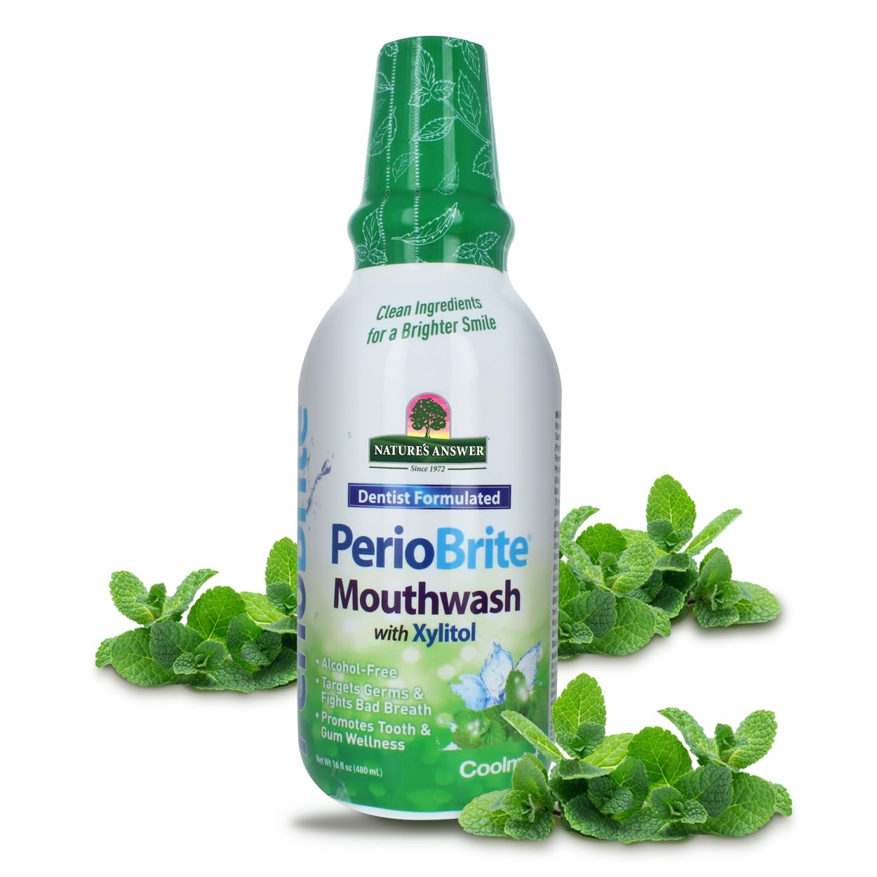 Nature's Answer PerioBrite enjuague bucal menta fresco para aliento duradero