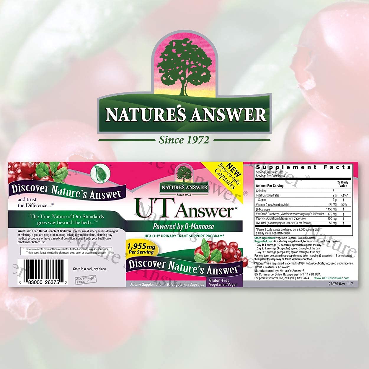 Nature's Answer UT Answer cápsulas: convenientes para la rutina diaria
