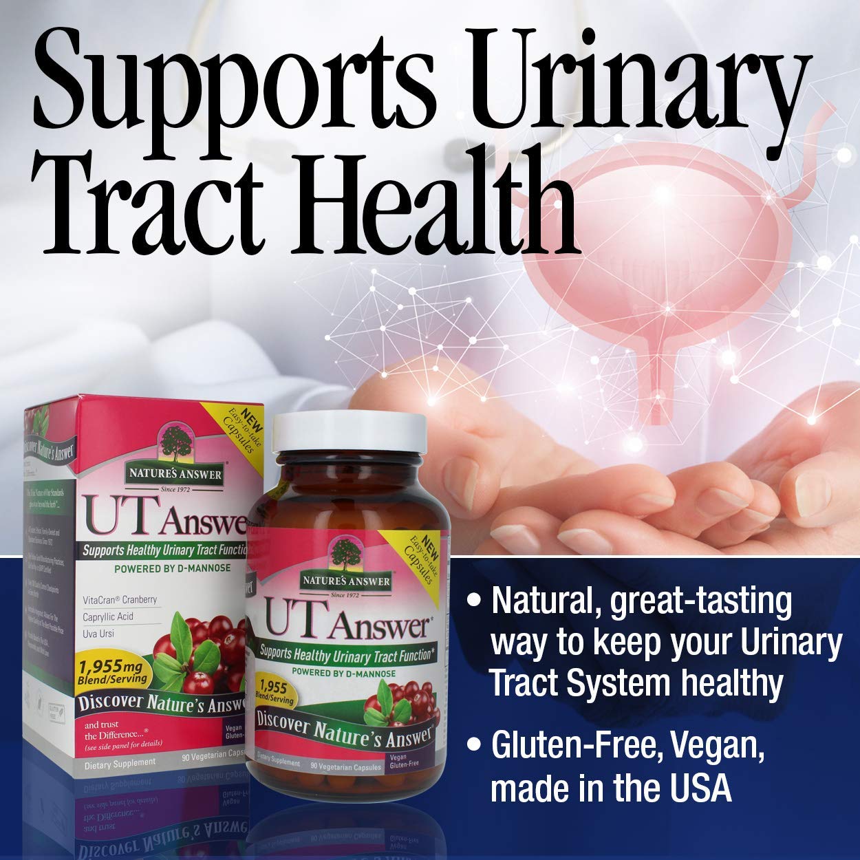 Nature's Answer UT Answer etiqueta: información clara de ingredientes