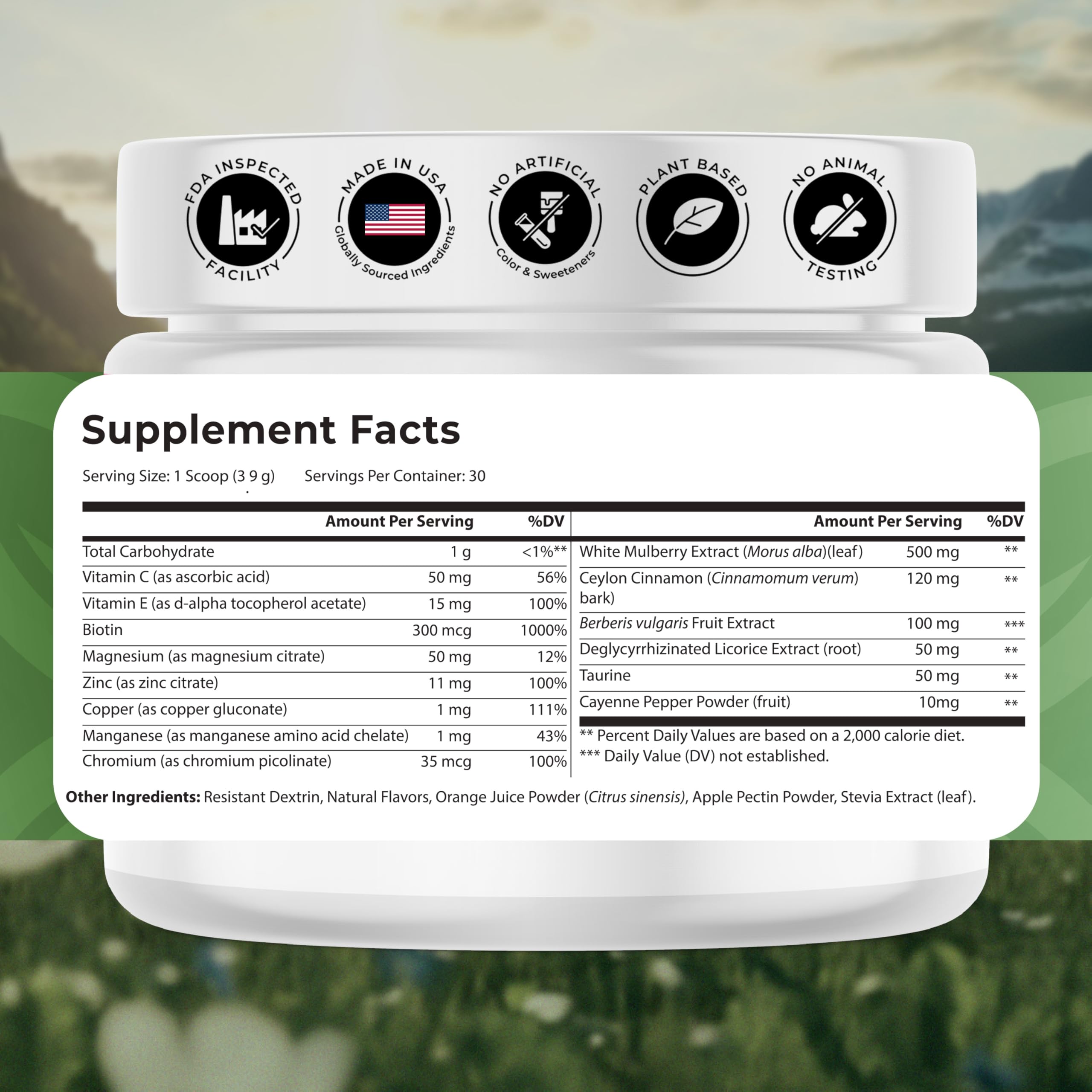 NATURES BLAST Gluco-Powder con mora blanca y canela: energía equilibrada.