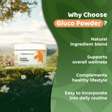 Cuchara medidora de Gluco-Powder facilita la dosis diaria.