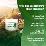 Envase de NATURES BLAST Verdes que destaca su formato práctico para digestión.