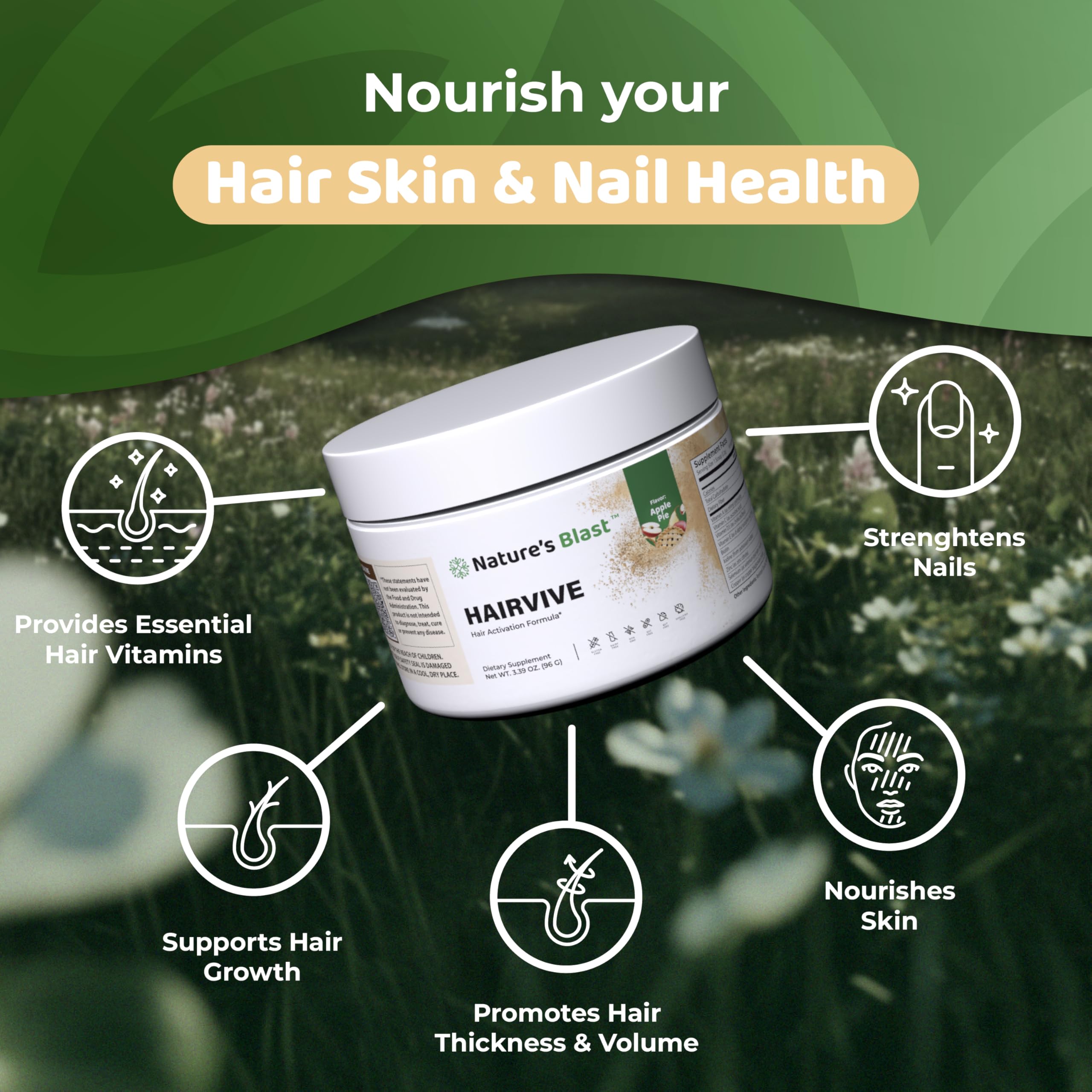 Polvo de HairVive NATURES BLAST se disuelve fácilmente sin grumos.