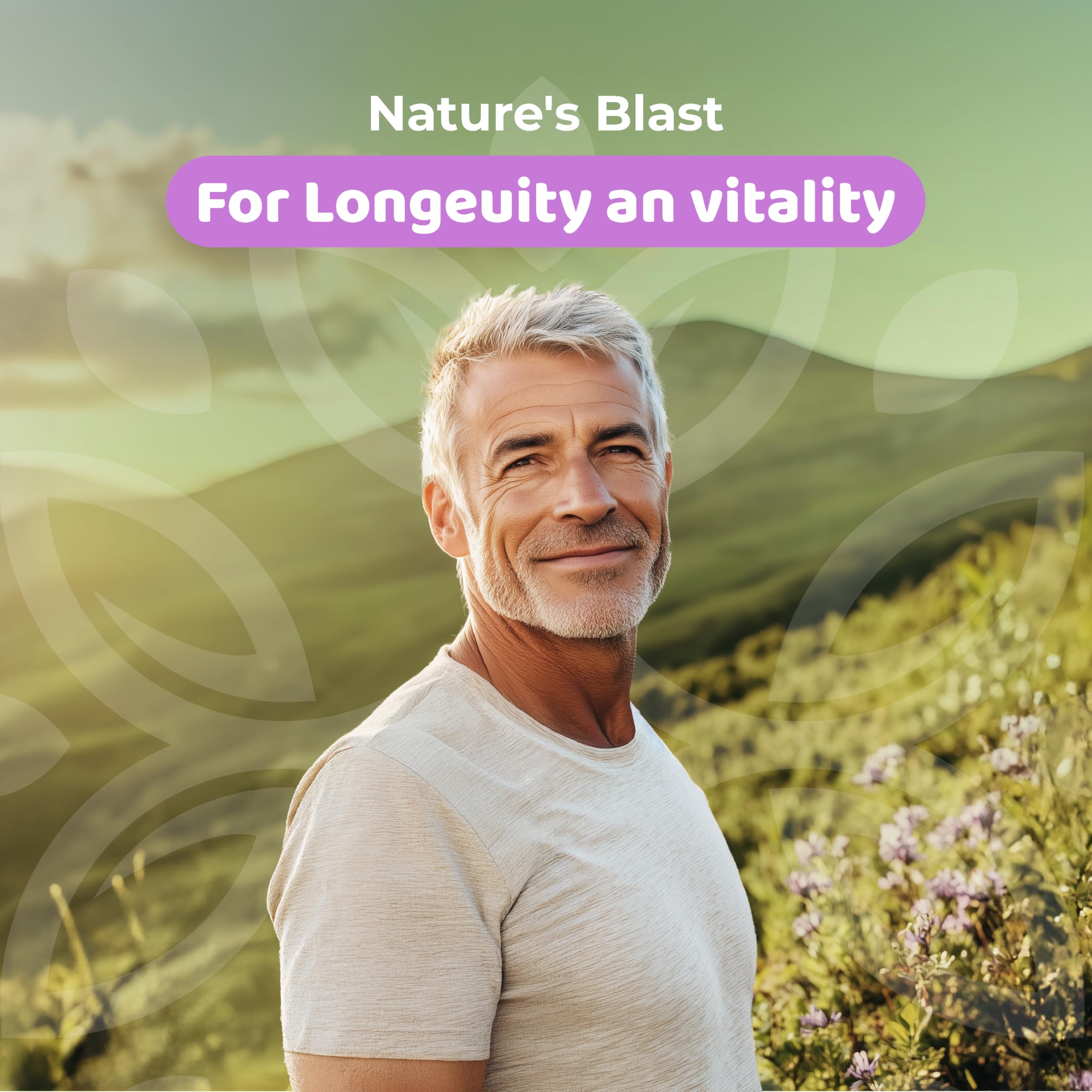 NATURES BLAST YouthSpark etiqueta-frontal señala fórmula longevidad y aporte nutricional