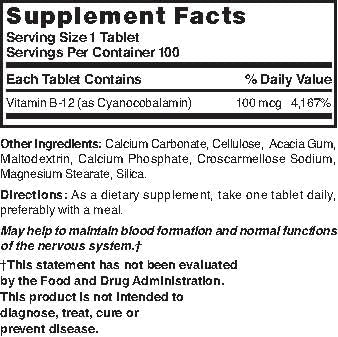 Nature's Blend B12 100 mcg: cápsulas para consumo diario sin gluten.