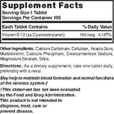 Nature's Blend B12 100 mcg: cápsulas para consumo diario sin gluten.