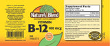 Nature's Blend B12 100 mcg: etiqueta frontal clara para la fórmula.