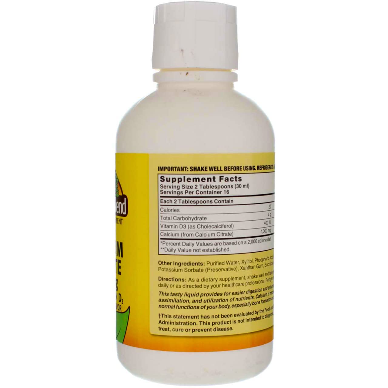 Nature's Blend Calcio Citrato con D3, sabor arándano para tomar a diario.
