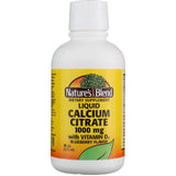 Nature's Blend Calcio Citrato con D3, tapa con medidor para porciones precisas.