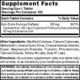Nature's Blend sulfato ferroso 325 mg, caja con 100 tabletas para uso diario.