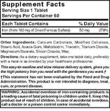 Nature's Blend Hierro Lento etiqueta; detalles legibles del producto