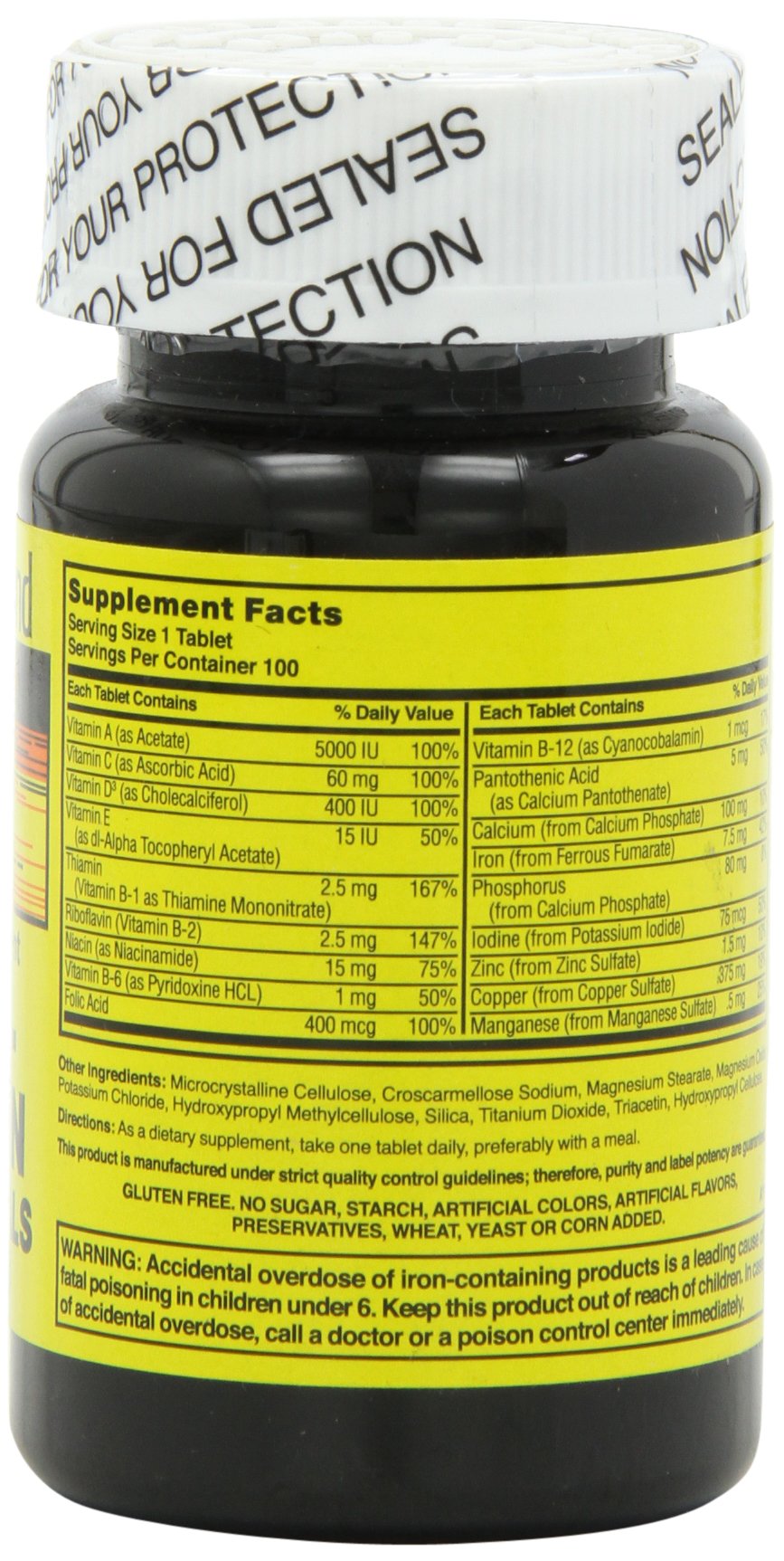 Nature's Blend NAT B multivitamínico MIN TB botella frontal, fácil acceso para dosis diarias.