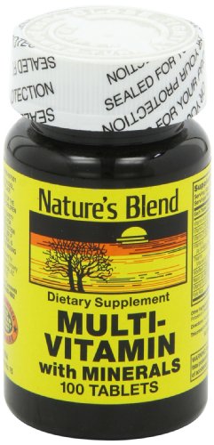 Nature's Blend NAT B multivitamínico MIN TB sobre boca, cierre práctico.