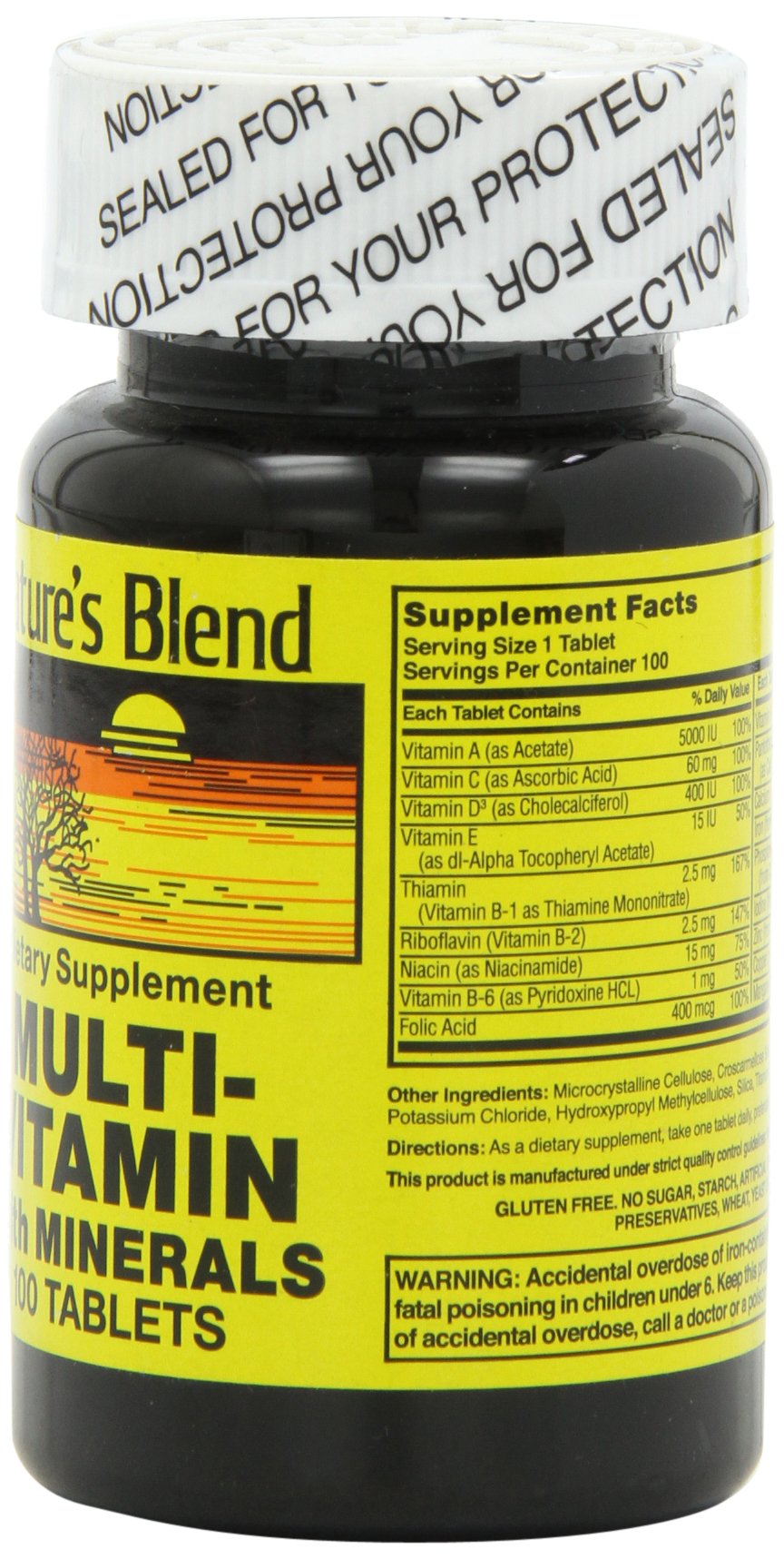 Nature's Blend NAT B multivitamínico MIN TB tabletas cercanas, apoyo diario.